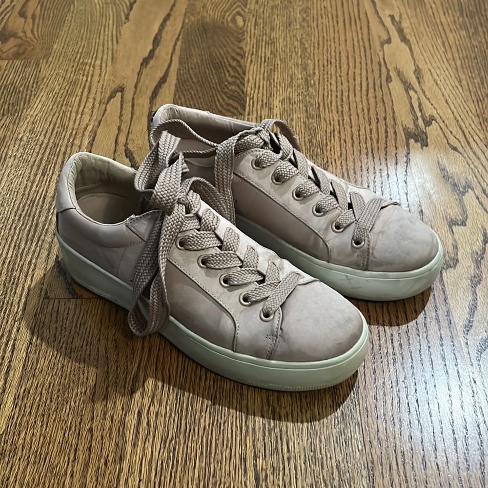 steve madden pink satin platform sneakers size 8.5